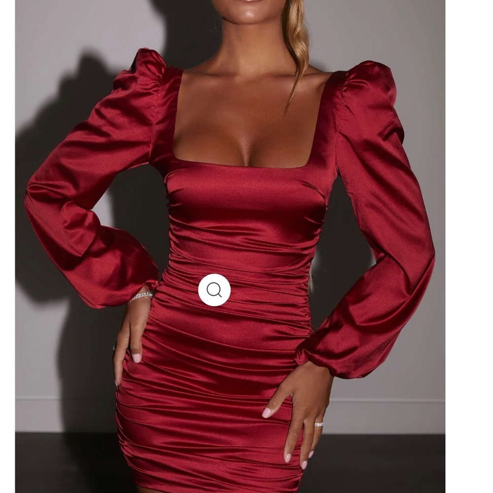 Puff sleeve Satin Mini dress